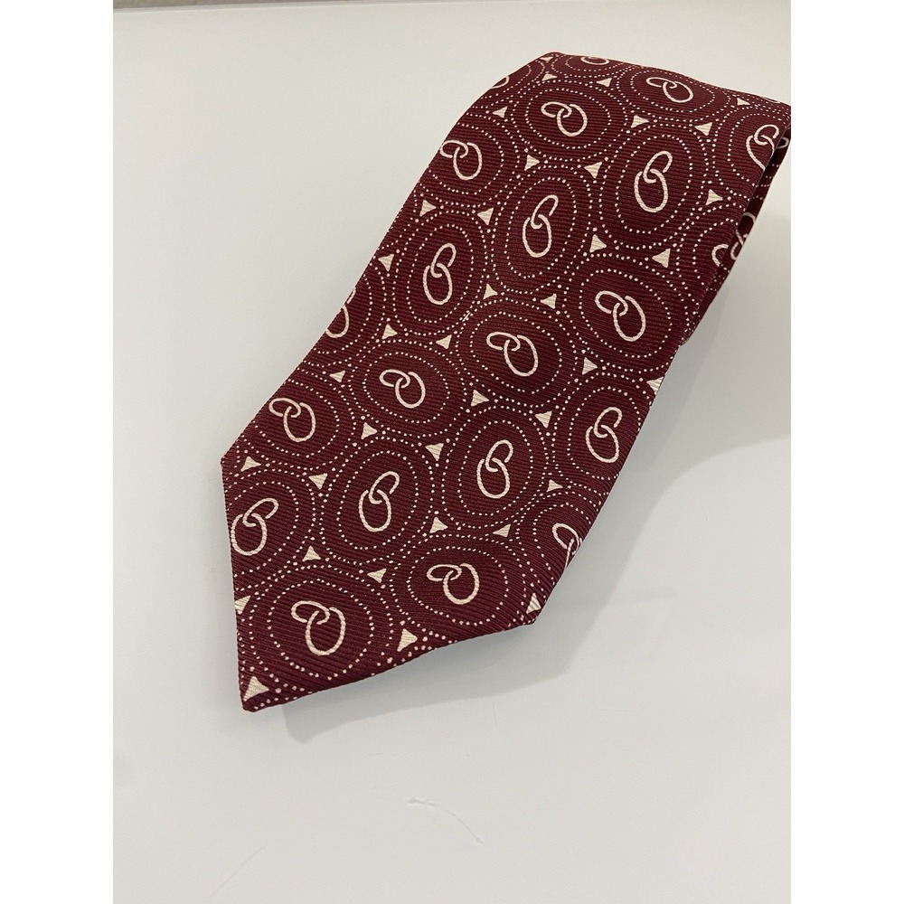 Vintage 80's POLO‎ RALPH LAUREN Mens Necktie Red Links Made in USA  100% SILK